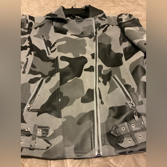 Denim 4Us Camouflage Moto Jacket NEW - Picture 3 of 11